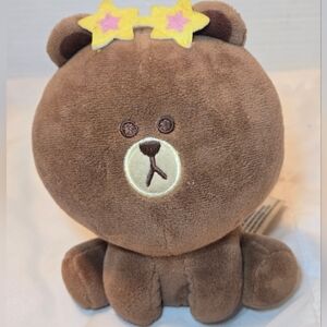 Official Licensed Authentic Line Friends 6" Brown w/ Star Shape Sunglasses Plush